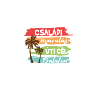 Családi nyaralás - Balaton minta fehér pólón