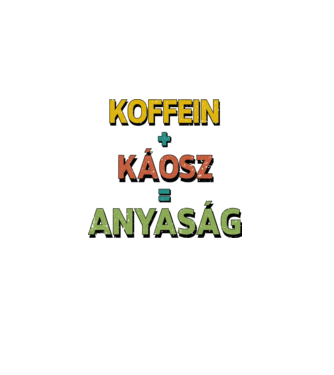 Koffein + káosz = anyaság minta világos rózsaszín pólón