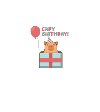 Capy birthday!  minta világos rózsaszín pólón