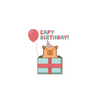 Capy birthday!  minta fehér pólón