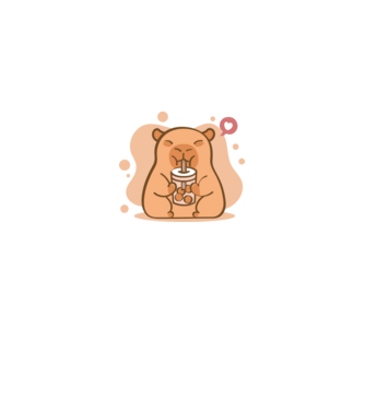 Capybara bubi teával minta királykék pólón