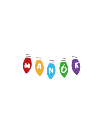 Karácsonyi manók - Apamanó minta fehér pólón