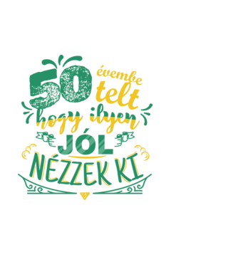 50. születésnap minta fehér pólón