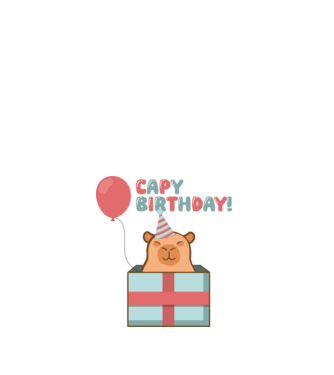 Capy birthday!  minta fehér pólón
