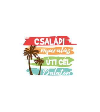 Családi nyaralás - Balaton minta fehér pólón