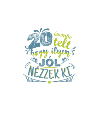 20. születésnap minta fehér pólón
