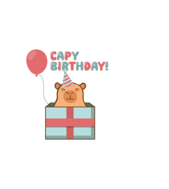 Capy birthday!  minta világos rózsaszín pólón