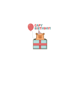 Capy birthday!  minta fehér pólón