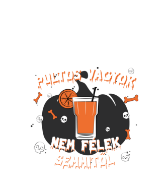 Pultos vagyok, nem félek semmitől! minta fekete pólón