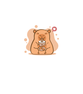 Capybara bubi teával minta fehér/piros pólón