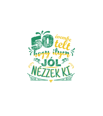 50. születésnap minta fekete pólón