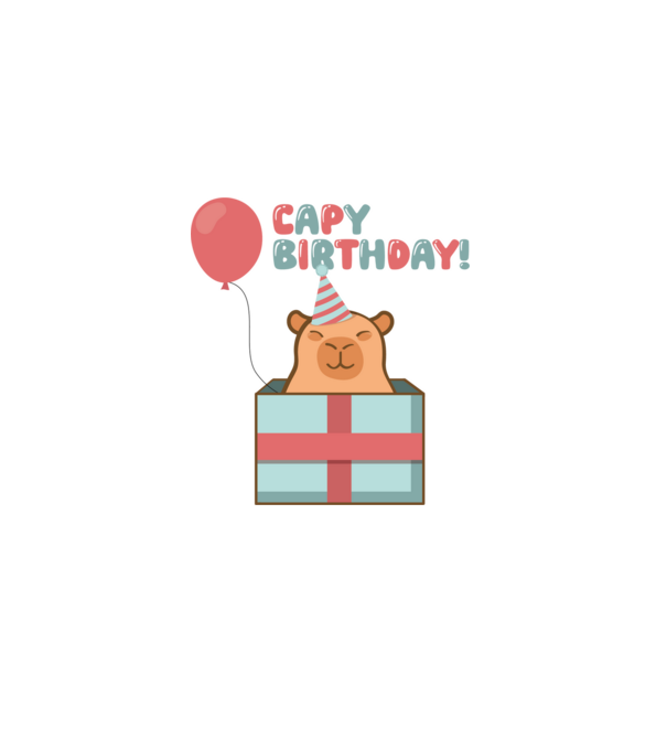 Capy birthday! minta fehér pólón
