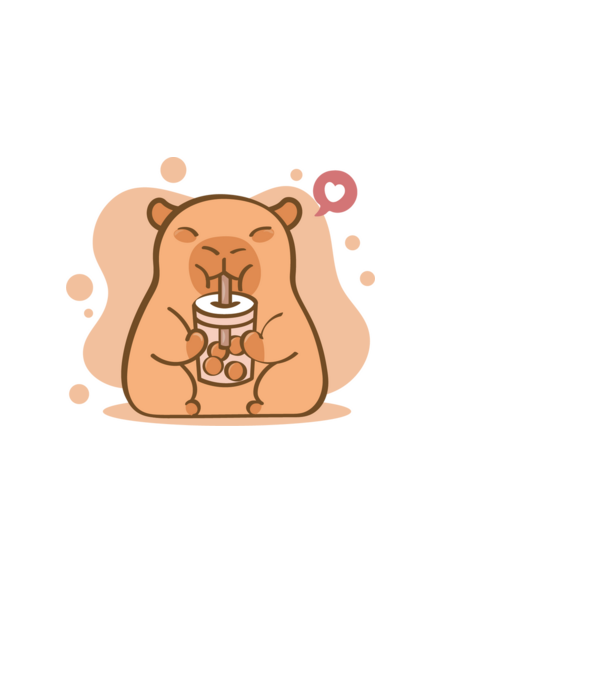 Capybara bubi teával minta világoskék pólón