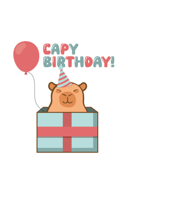 Capy birthday! minta fehér pólón
