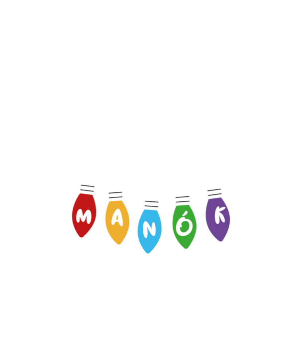 Karácsonyi manók - Apamanó minta fekete pólón