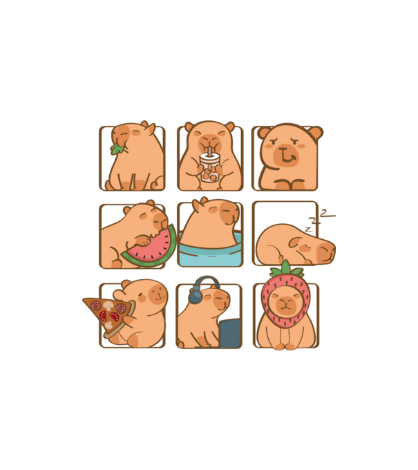 Capybara minta homokszín pólón