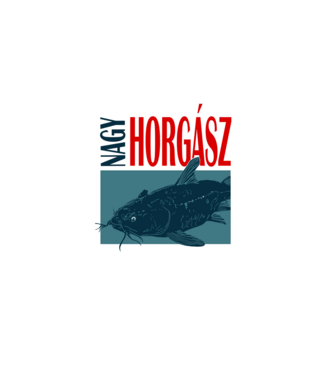 Nagy Horgász minta fehér pólón