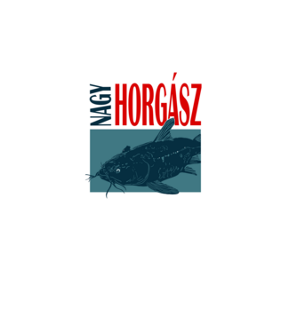 Nagy Horgász minta fehér pólón