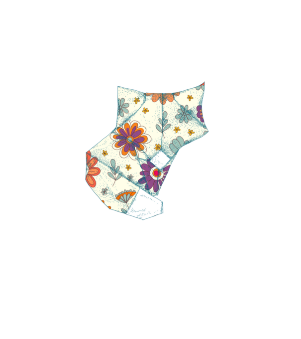 Krémszínű origami kisróka minta szürke pólón