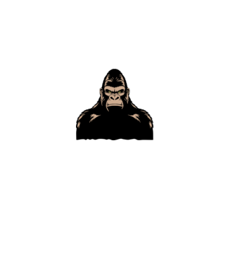 gorilla minta fehér pólón