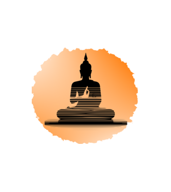 buddha minta fehér pólón
