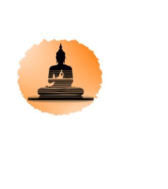 buddha minta fehér pólón