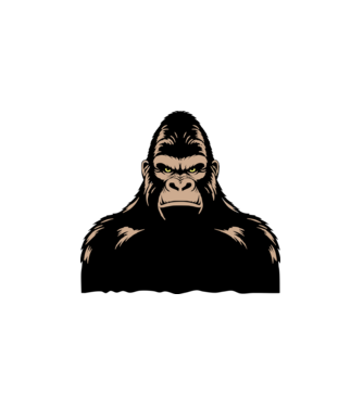 gorilla minta fehér pólón