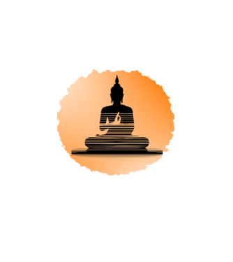 buddha minta fehér pólón