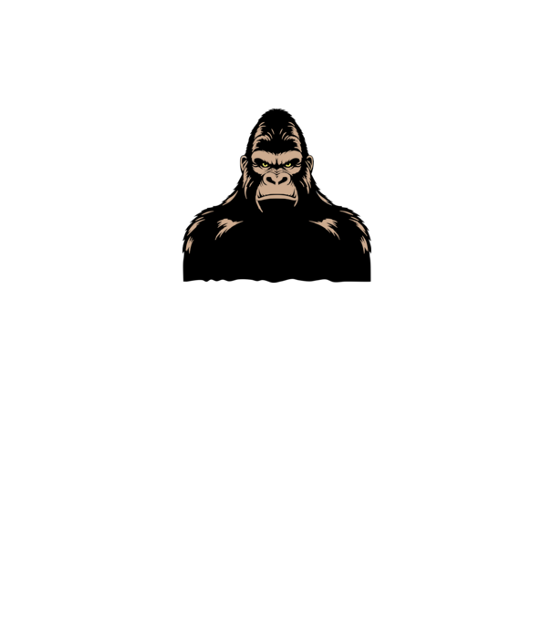 gorilla minta fehér pólón