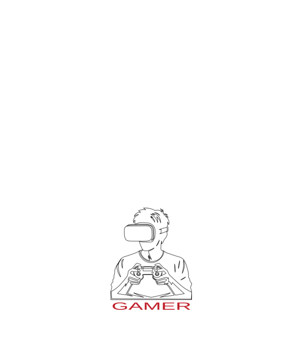 gamer minta fehér pólón