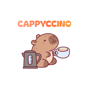 Cappyccino - kávézó Capybara minta homokszín pólón