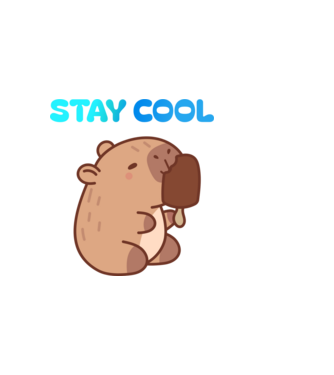 Fagyi capybara minta világos rózsaszín pólón