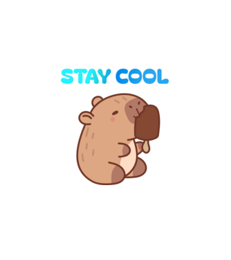 Fagyi capybara minta fehér pólón