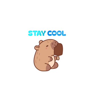 Fagyi capybara minta fehér pólón
