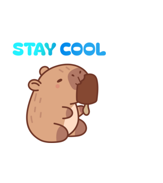 Fagyi capybara minta világoskék pólón