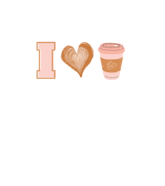 I love coffee - Imadom a kavet -rozsaszin kave minta fehér pólón