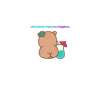 Life is better - capybara minta fehér pólón
