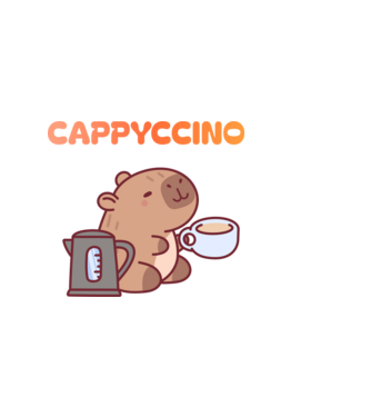 Cappyccino - kávézó Capybara minta világos rózsaszín pólón