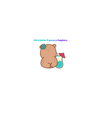 Life is better - capybara minta szürke pólón