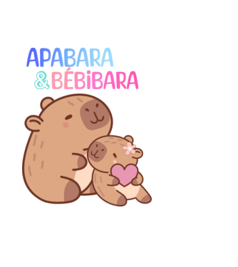 Apabara - Bébibara Kapibara minta világoskék pólón