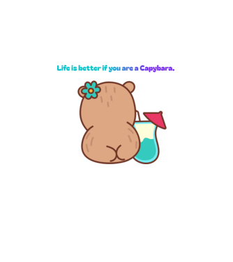 Life is better - capybara minta fehér pólón