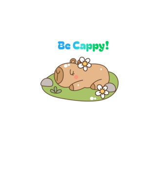 Be Happy - Be Cappy Humoros feliratos minta fehér pólón
