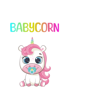 Babycorn - Bébi unikornis minta fehér pólón