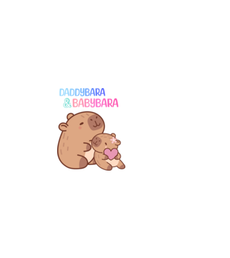 Apa lánya Capybara minta világos rózsaszín pólón