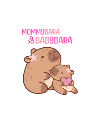 Anya-lánya Kapibara (Mommy Baby) minta fehér pólón
