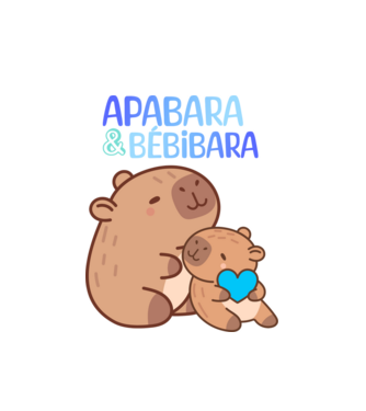Apabara - Bébibara Apa-fia Kapibara minta fehér pólón