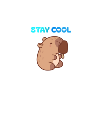 Fagyi capybara minta világos rózsaszín pólón