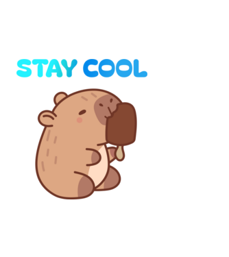 Fagyi capybara minta fekete pólón
