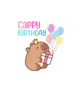 Happy Birthday - Cappy Birthday minta homokszín pólón