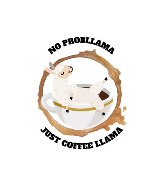 Just coffee LLAMA minta fehér pólón